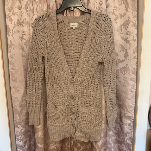 Tan knitted cardigan - Picture 1 of 2